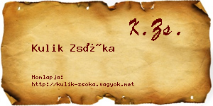 Kulik Zsóka névjegykártya